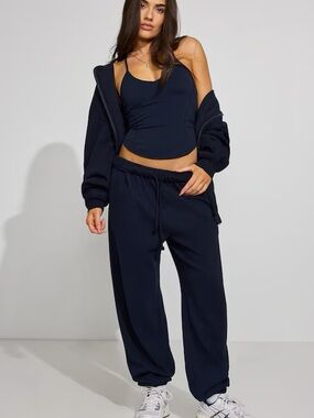 Garage Navy Drawstring Track Pants - Women